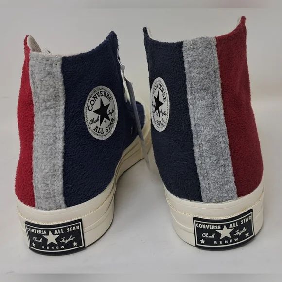 Converse Womens Chuck  70 Hi Top Upcycle Fleece 172267C Red Blue Black Gray 6 US - Picture 10 of 11